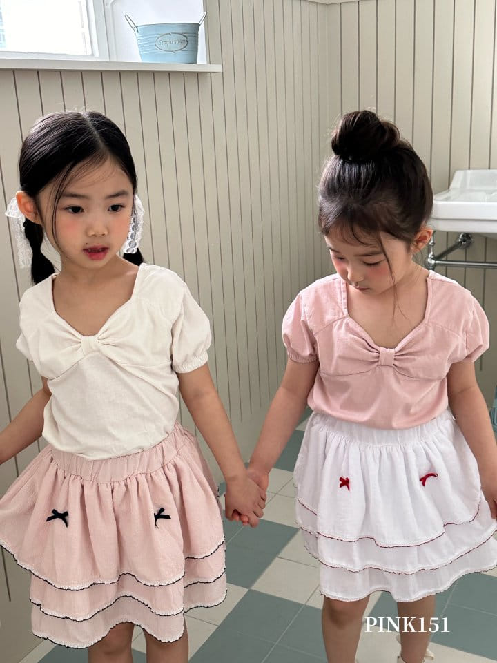 Pink151 - Korean Children Fashion - #discoveringself - Big Ribbon Tee - 2