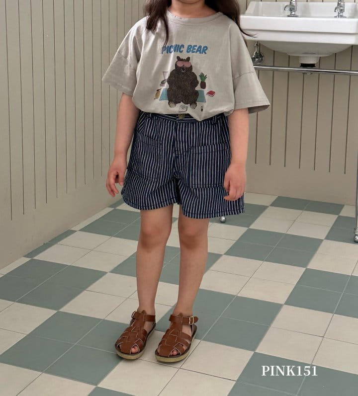 Pink151 - Korean Children Fashion - #discoveringself - Picnic Bear Short Sleeve Tee - 3