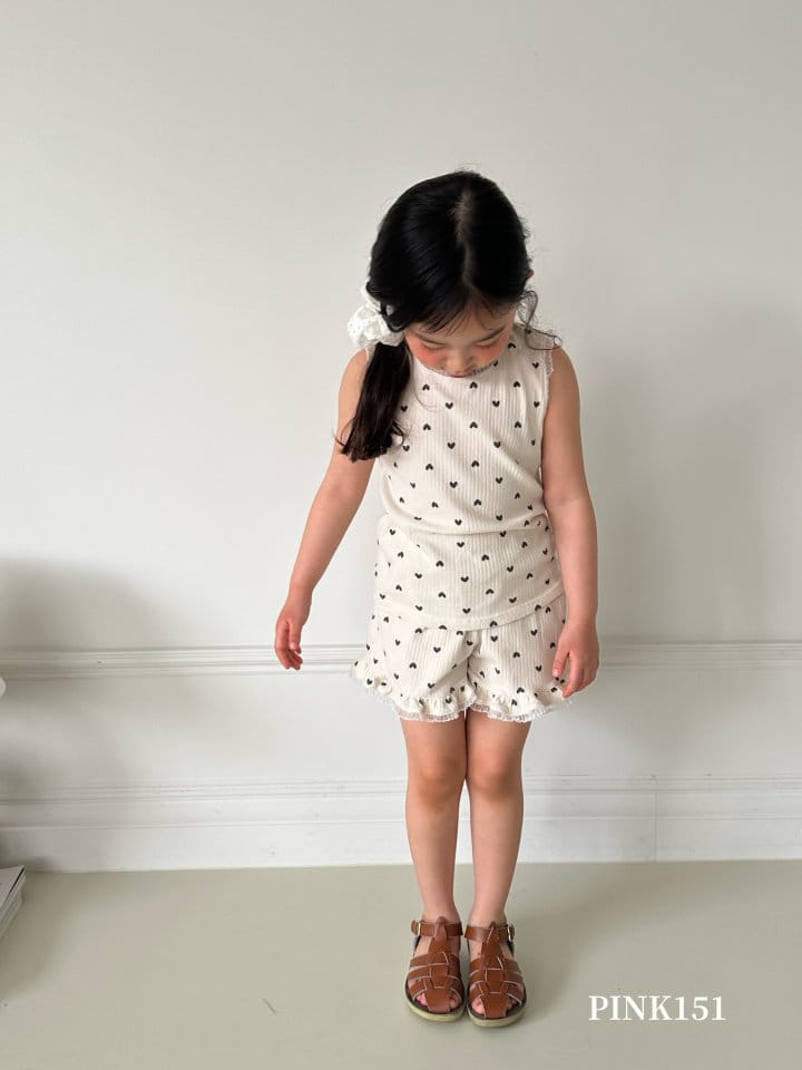 Pink151 - Korean Children Fashion - #discoveringself - Heart Frill Sleevless Tee - 4