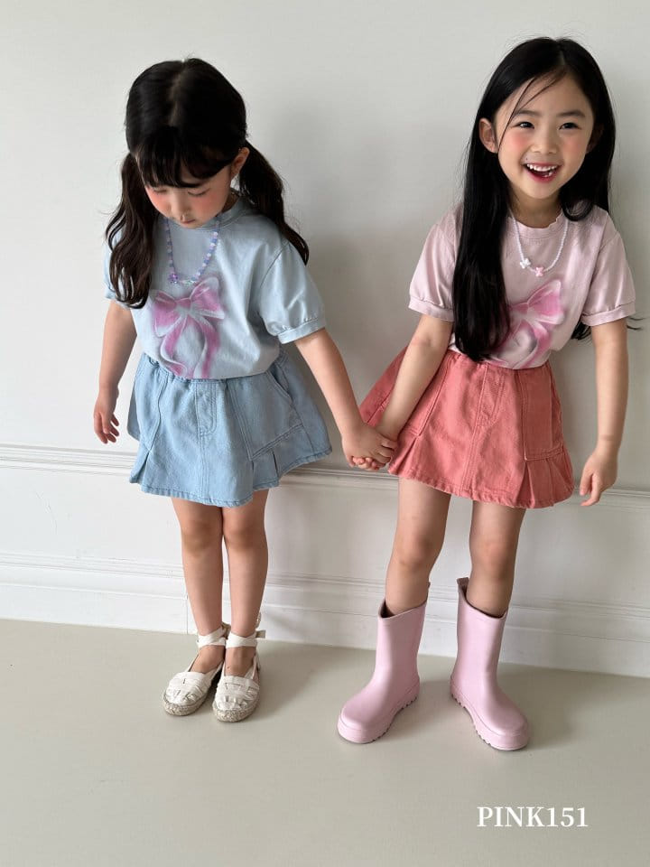 Pink151 - Korean Children Fashion - #kidsshorts - Pastel Ribbon Tee - 3