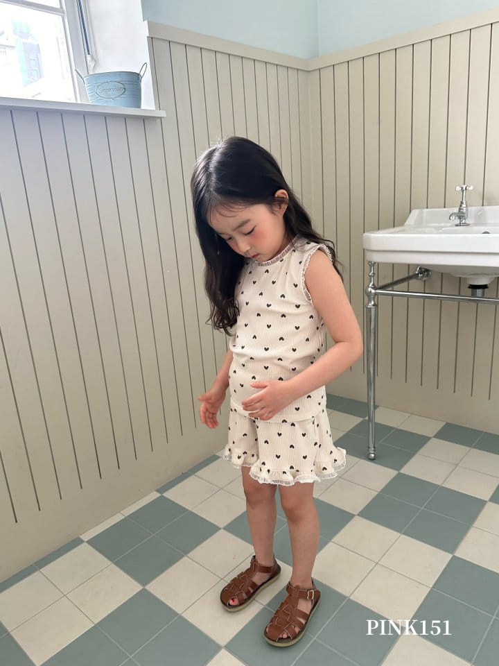 Pink151 - Korean Children Fashion - #kidsstore - Heart Frill Sleevless Tee - 6