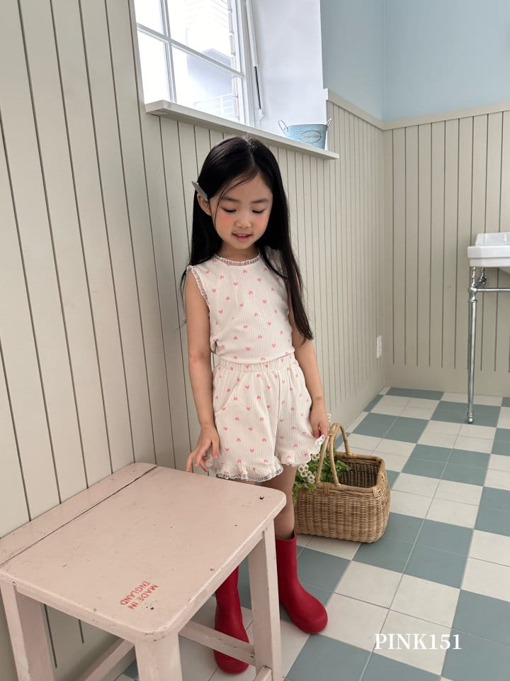 Pink151 - Korean Children Fashion - #magicofchildhood - Heart Frill Sleevless Tee - 10