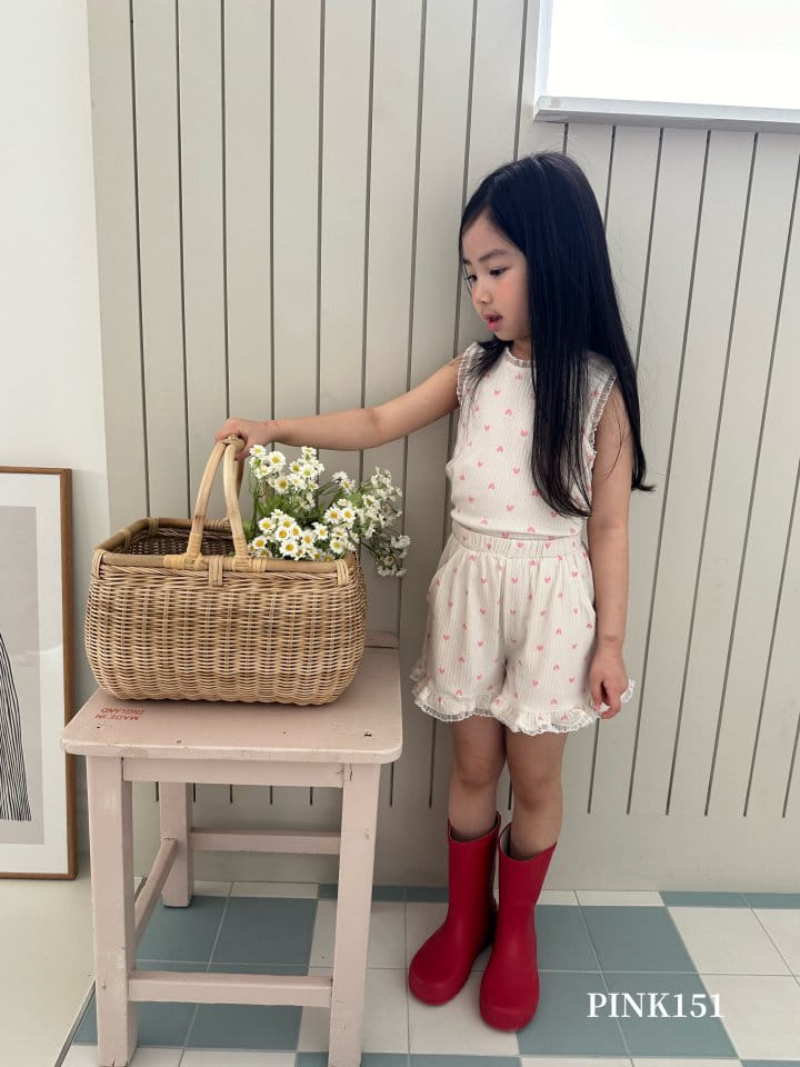 Pink151 - Korean Children Fashion - #minifashionista - Heart Frill Sleevless Tee - 11