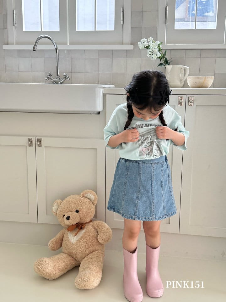 Pink151 - Korean Children Fashion - #toddlerclothing - 151 Slit Denim Skirt - 4