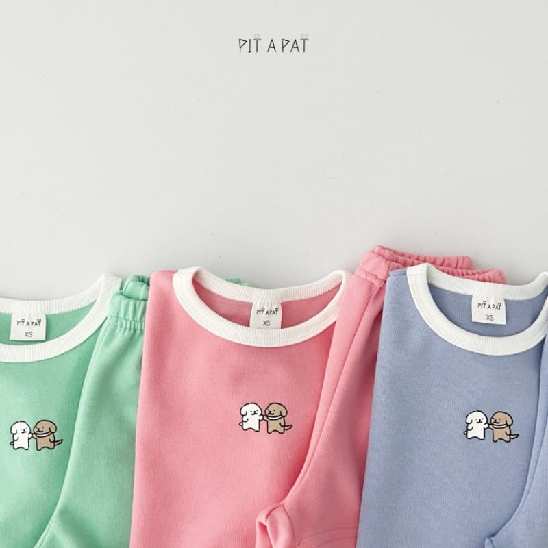 Pitapat - Korean Children Fashion - #minifashionista - Puppy High Five Top Bottom Set - 7