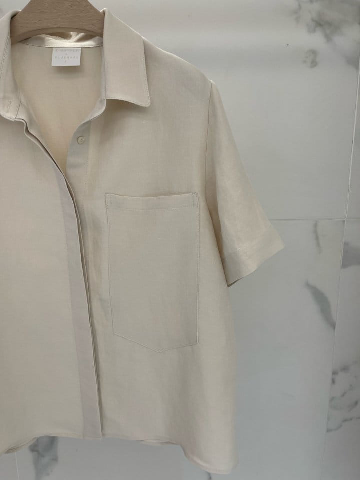 Plushong - Korean Women Fashion - #womensfashion - L Short Sleeve Pocket Shirt - 7