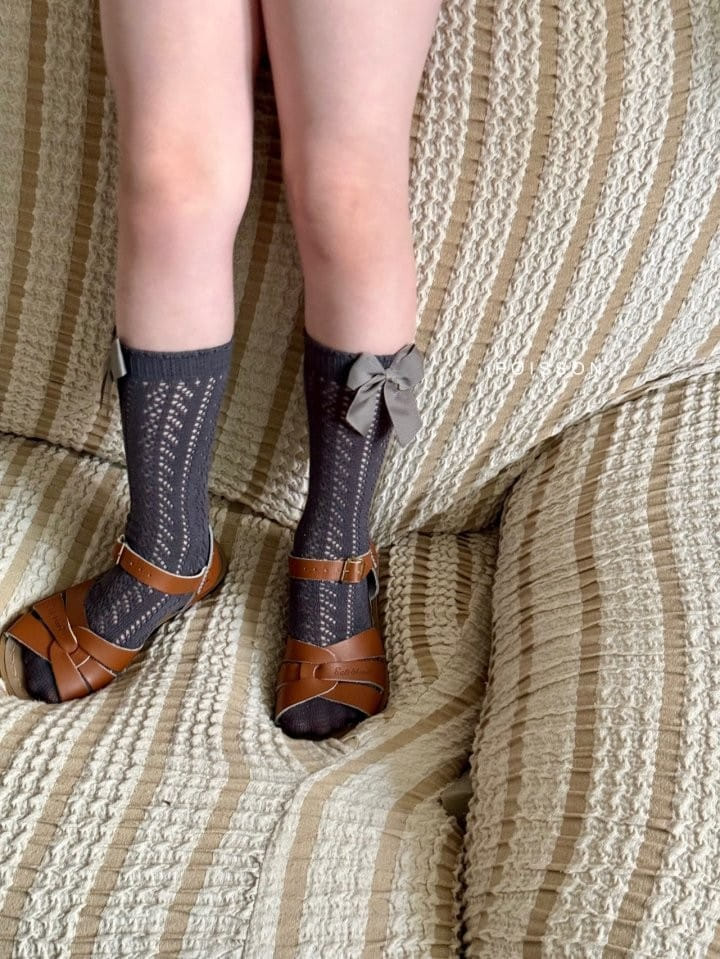 Poisson - Korean Children Fashion - #childofig - Eyelet Ribbon Socks - 5