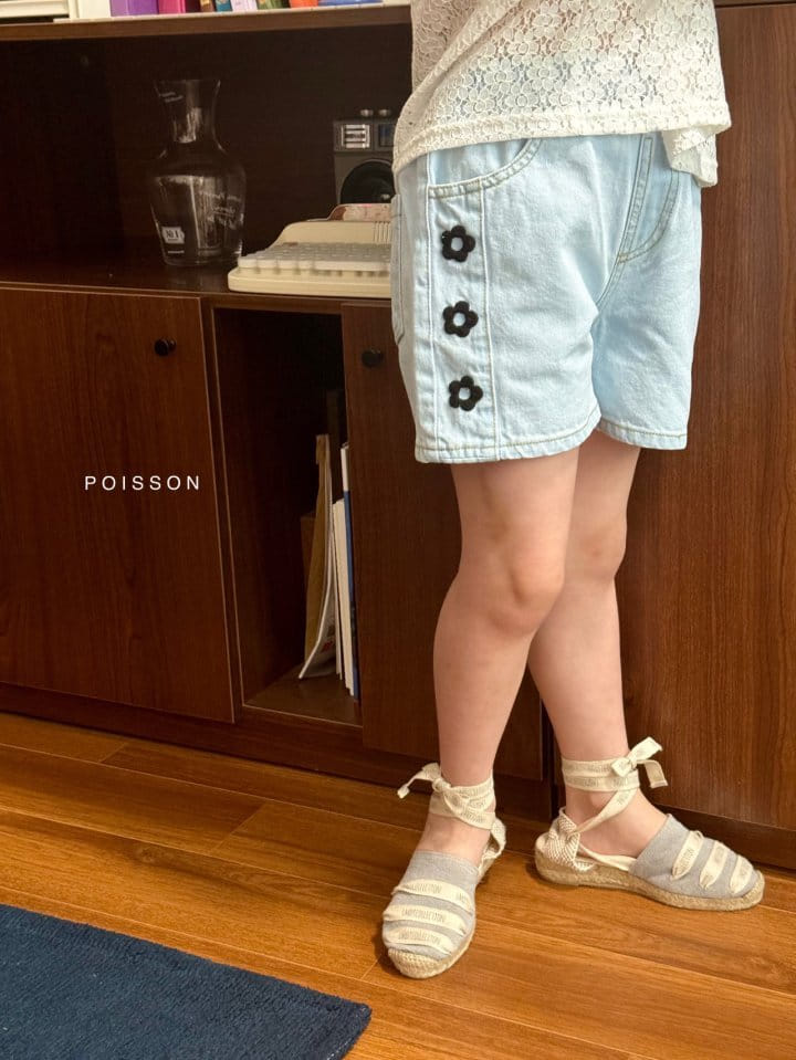 Poisson - Korean Children Fashion - #fashionkids - Daisy Embroidery Shorts - 11