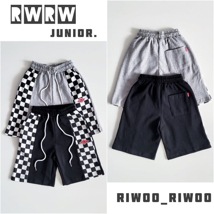Riwoo Riwoo - Korean Children Fashion - #childofig - Side Check Half Pants - 3