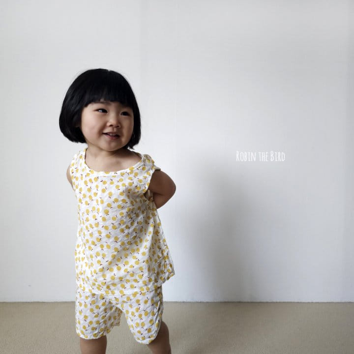 Saerobin - Korean Children Fashion - #kidzfashiontrend - Grapefruit Sleeveless Top Bottom Set