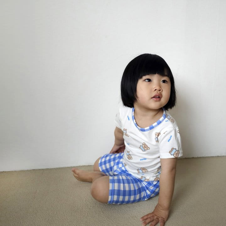 Saerobin - Korean Children Fashion - #minifashionista - Hello Check Short Sleeve Easy Wear - 4