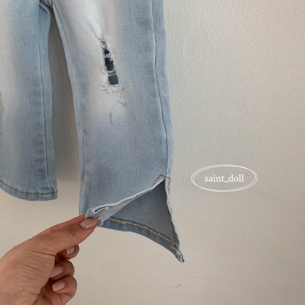 Saint Doll - Korean Children Fashion - #kidsshorts - Side Slit Boots Cut Pants - 4