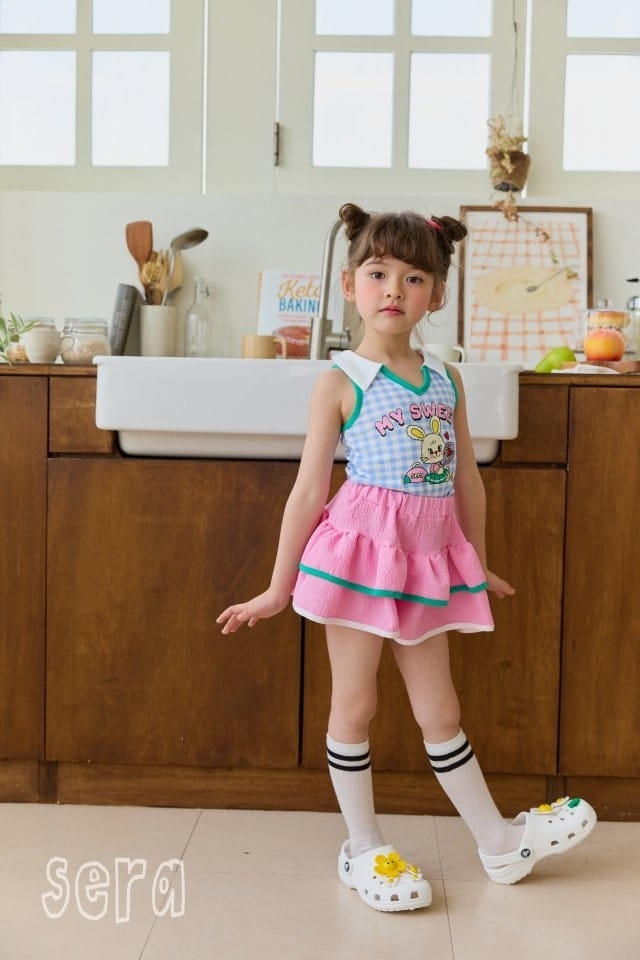 Sera - Korean Children Fashion - #Kfashion4kids - Check Collar Sleeveless Tee - 11