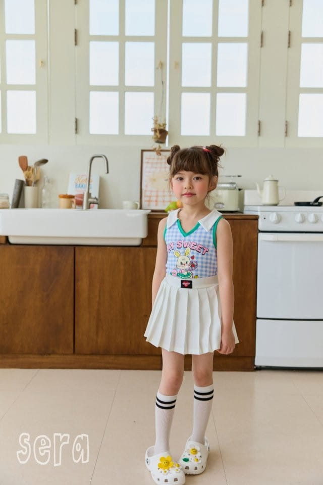 Sera - Korean Children Fashion - #childofig - Check Collar Sleeveless Tee - 3