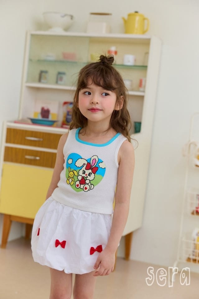 Sera - Korean Children Fashion - #kidsshorts - Waffle Heart Sleeveless Tee - 9