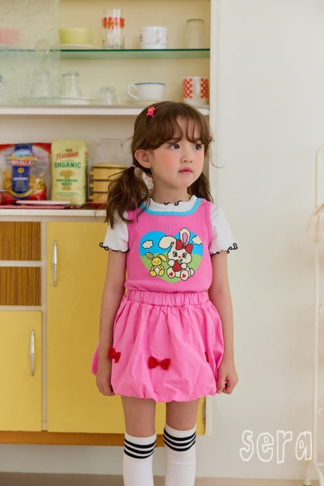 Sera - Korean Children Fashion - #stylishchildhood - Waffle Heart Sleeveless Tee - 3