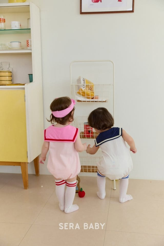 Sera baby - Korean Baby Fashion - #babyclothing - Apple Sailor Body Suit - 6