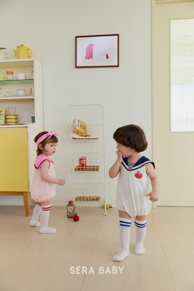 Sera baby - Korean Baby Fashion - #babyfashion - Apple Sailor Body Suit - 7