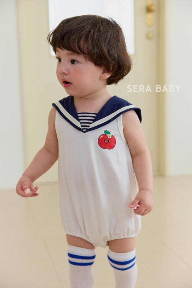 Sera baby - Korean Baby Fashion - #babygirlfashion - Apple Sailor Body Suit - 9