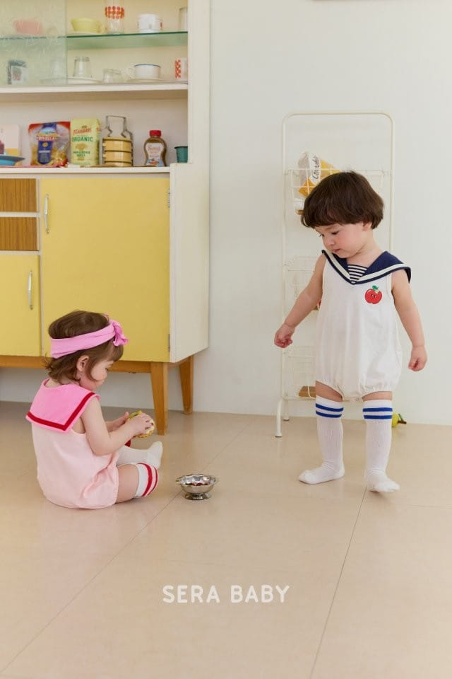 Sera baby - Korean Baby Fashion - #onlinebabyboutique - Apple Sailor Body Suit