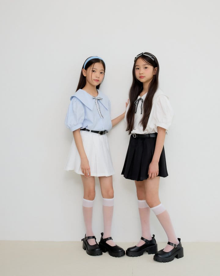 Sm2 - Korean Children Fashion - #kidsshorts - Tie Blouse