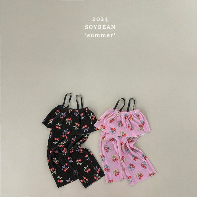 Soybean - Korean Children Fashion - #designkidswear - String Pleats Top Bottom Set