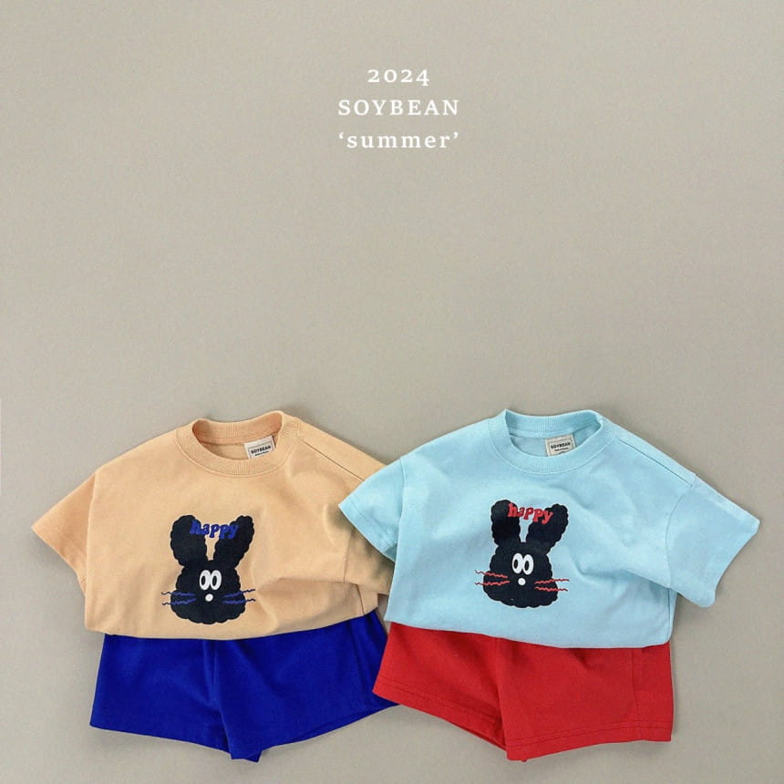 Soybean - Korean Children Fashion - #kidzfashiontrend - Happy Rabbit Top Bottom Set - 2