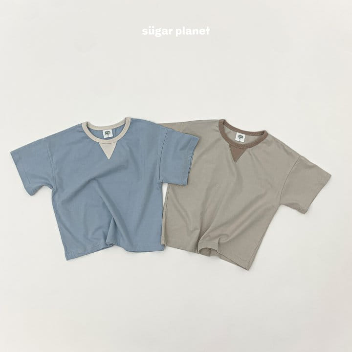 Sugar Planet - Korean Children Fashion - #kidsshorts - Triangle Logo Short Sleeve Tee - 8