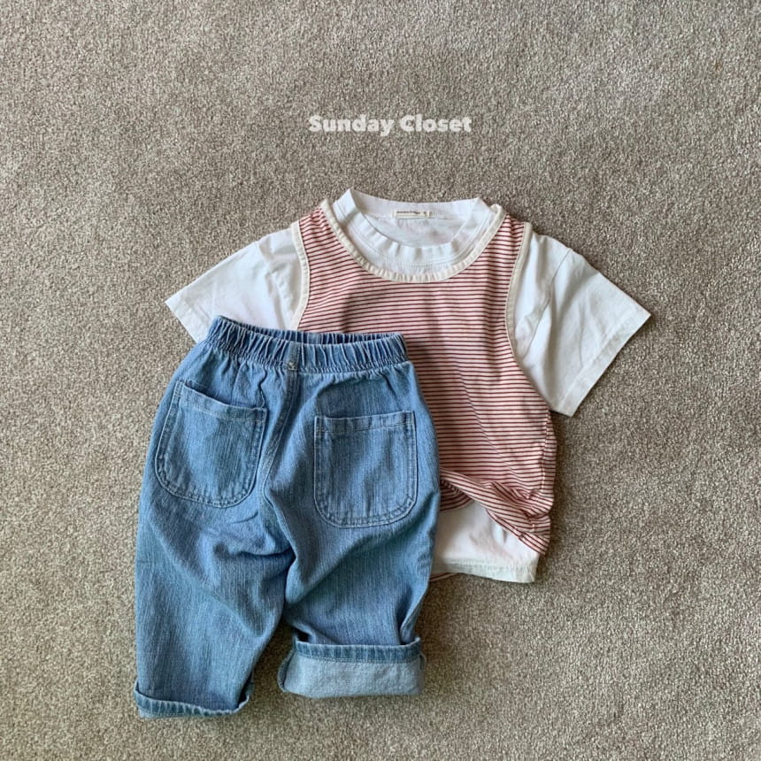 Sunday Closet - Korean Children Fashion - #designkidswear - Kindergarten  Sleeveless Tee - 4