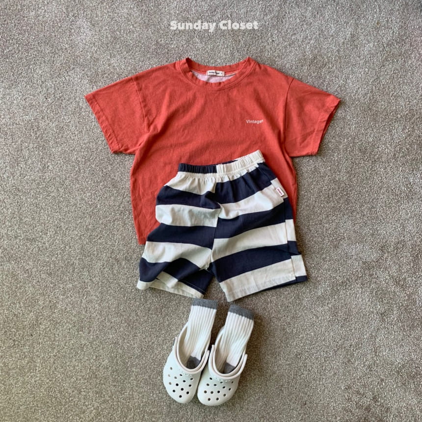 Sunday Closet - Korean Children Fashion - #toddlerclothing - Vintage Short Sleeve Tee - 8