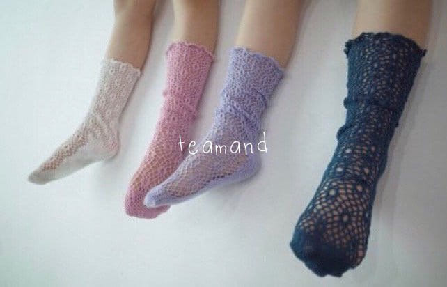 Teamand - Korean Children Fashion - #Kfashion4kids - Knit Lace Socks - 2