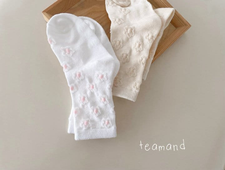 Teamand - Korean Children Fashion - #childofig - Punching Daisy Socks Set With Adult - 7