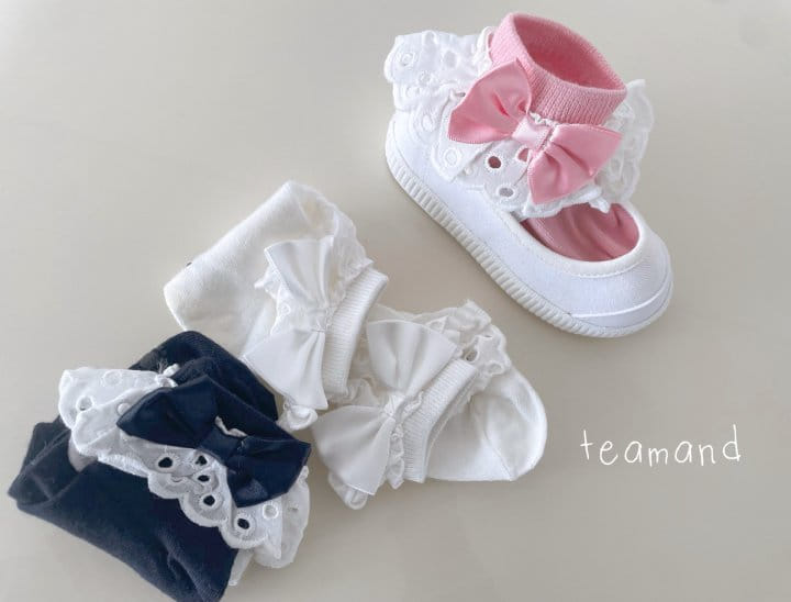 Teamand - Korean Children Fashion - #minifashionista - Big Ribbon Socks  - 7