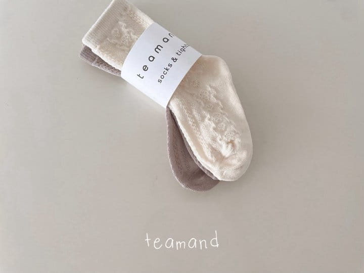 Teamand - Korean Children Fashion - #minifashionista - Grandma Lace Socks Set With Adult - 3