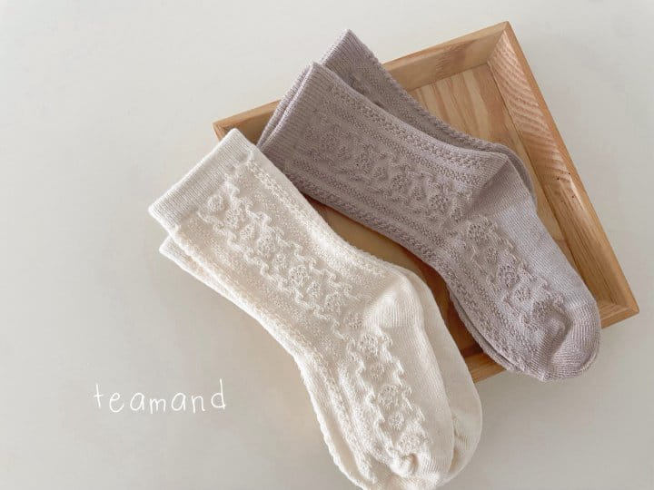Teamand - Korean Children Fashion - #todddlerfashion - Grandma Lace Socks Set With Adult - 5