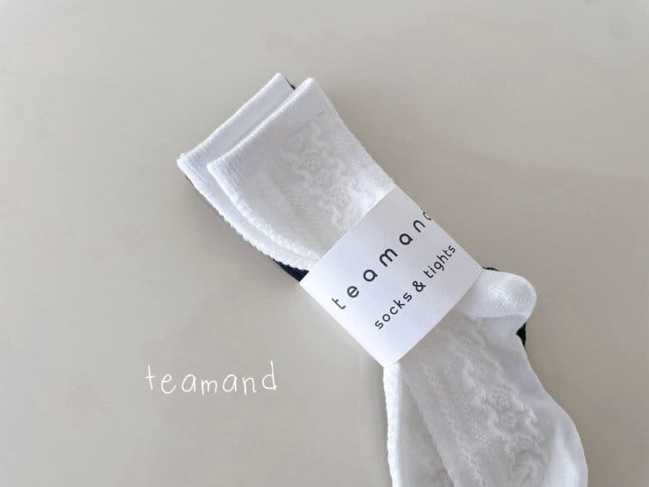 Teamand - Korean Children Fashion - #todddlerfashion - Embo Lece Socks With Adult - 4