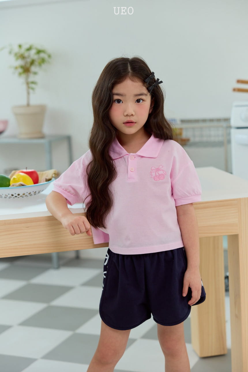 U Eo - Korean Children Fashion - #childrensboutique - Cherry Collar Tee - 3