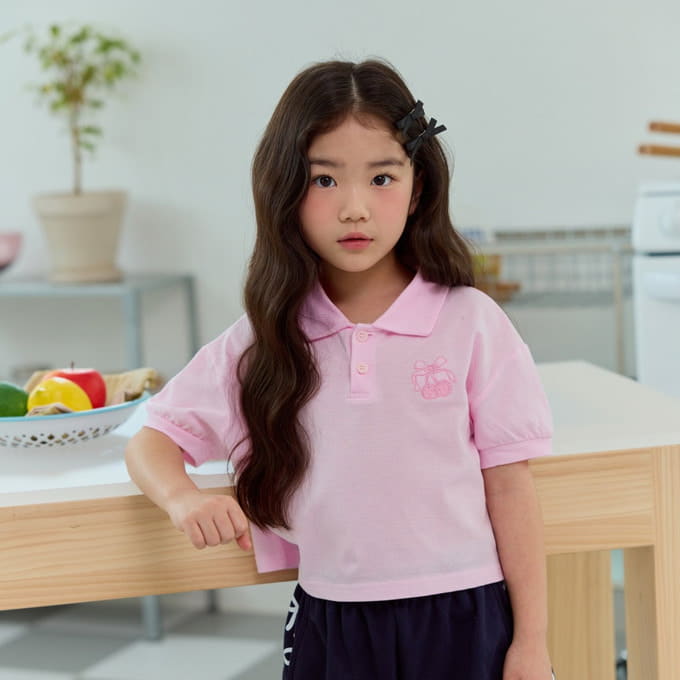 U Eo - Korean Children Fashion - #stylishchildhood - Cherry Collar Tee
