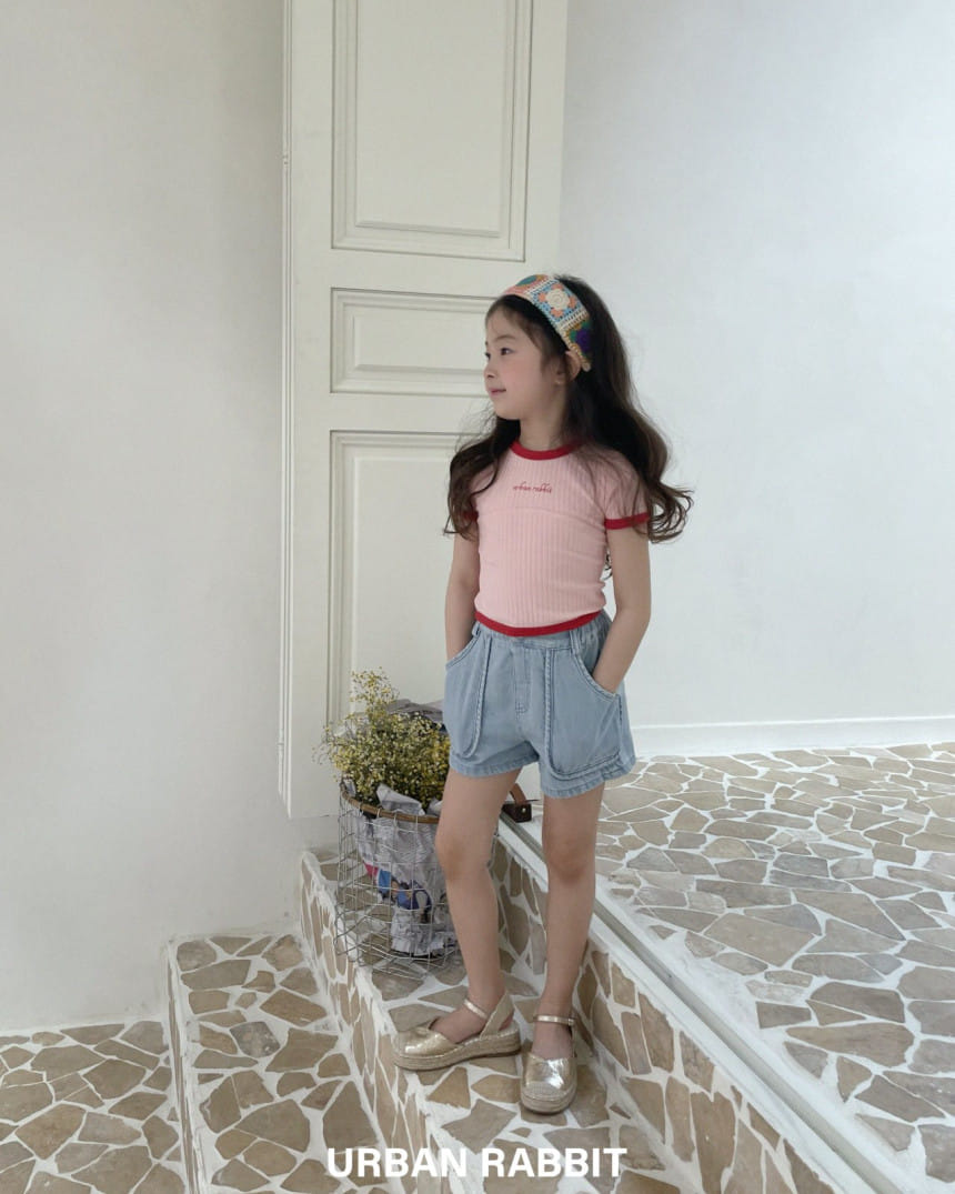 Urban Rabbit - Korean Children Fashion - #childrensboutique - Piping Pocket Denim Shorts - 7