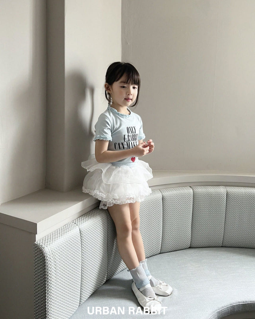 Urban Rabbit - Korean Children Fashion - #kidsshorts - Rabbit Lace Tee - 7