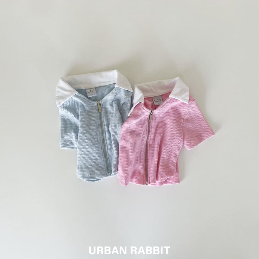 Urban Rabbit - Korean Children Fashion - #littlefashionista - V Neck Collar Zip Up
