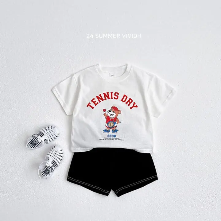 Vivid I - Korean Children Fashion - #kidzfashiontrend - Tennis Bear Short Sleeve Tee - 7