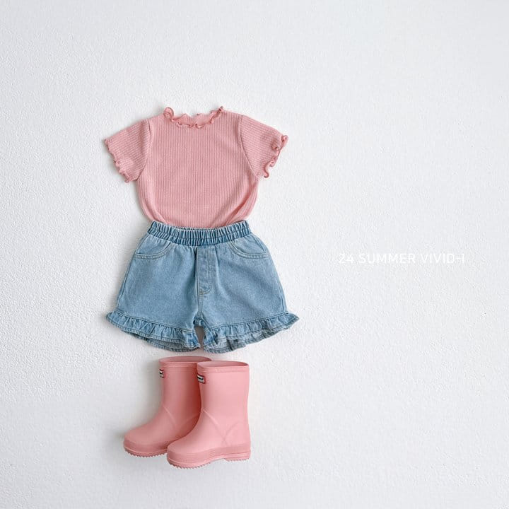 Vivid I - Korean Children Fashion - #magicofchildhood - Rib Terry Short Sleeve Tee - 11