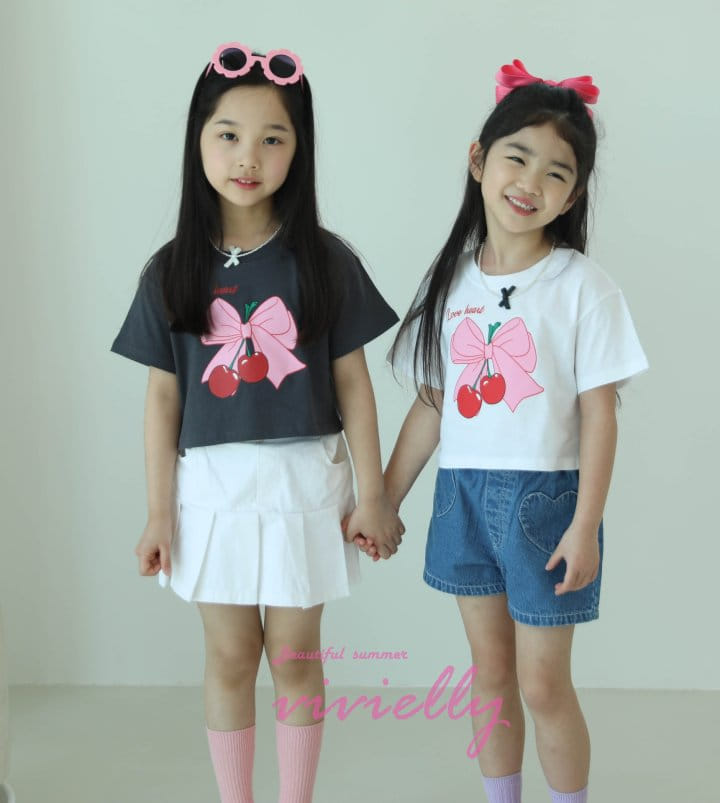 Vivielly - Korean Children Fashion - #Kfashion4kids - Cherry Ribbon Tee - 8