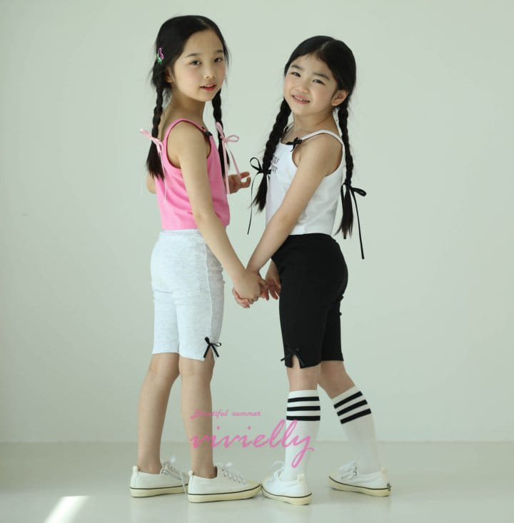 Vivielly - Korean Children Fashion - #childrensboutique - Ribbon Sleeveless Tee - 7