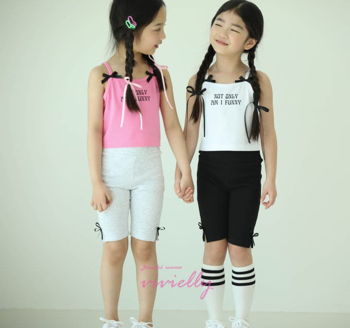 Vivielly - Korean Children Fashion - #todddlerfashion - Ribbon Sleeveless Tee - 4