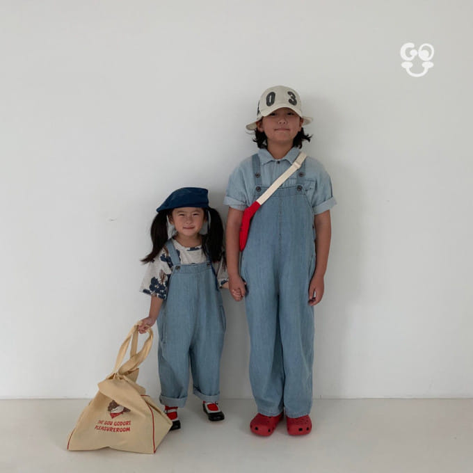 go;u - Korean Children Fashion - #kidsshorts - Ton Ton Dungarees Tee With Mom