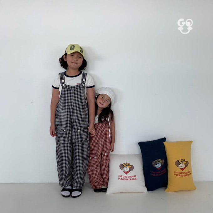 go;u - Korean Children Fashion - #todddlerfashion - Check Check Dungarees
