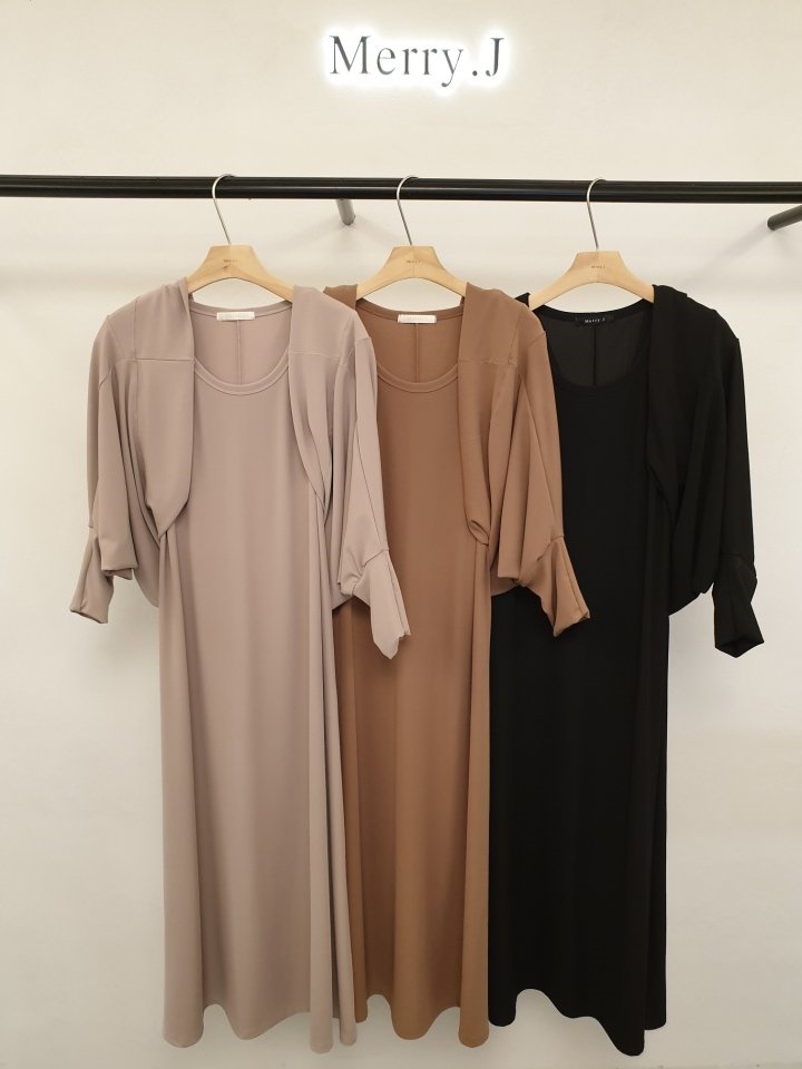 Chalrang Rib Cap Sleeve One-Piece Chalrang Rib Cap Sleeve One-Piece
