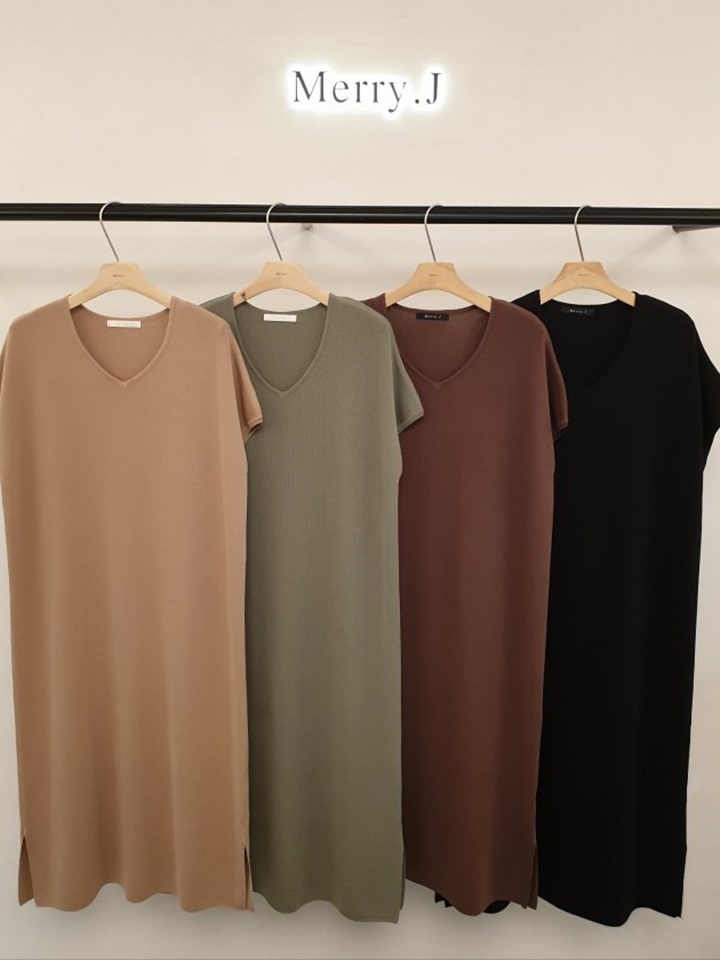 Modern V Neck Knit One-Piece Modern V Neck Knit One-Piece
